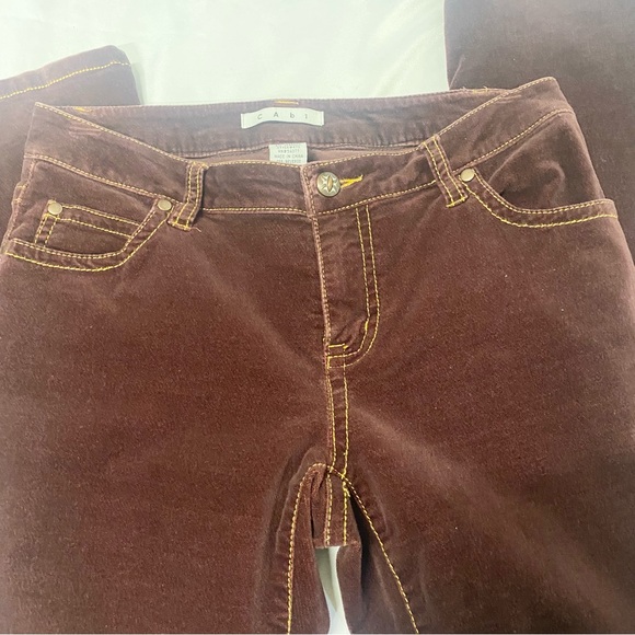 CAbi Burgundy Straight Leg Velvety Pants - Picture 2 of 10